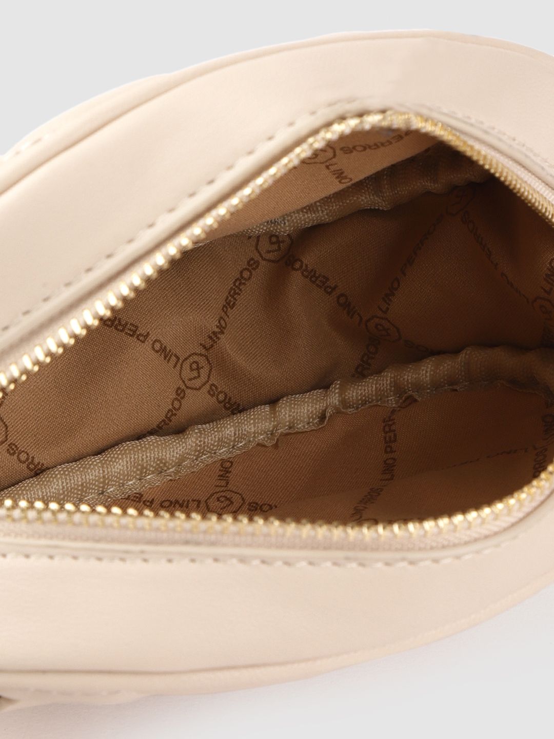 Lino Perros Beige Quilted Sling Bag cum Waist Pouch