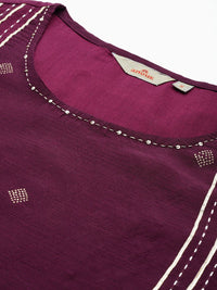 Anouk Striped Regular Kurta with Palazzos & With Dupatta