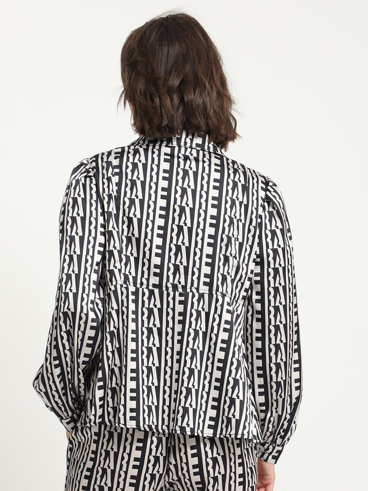 RAREISM Abstract Printed Tie Ups Shirt Style Top