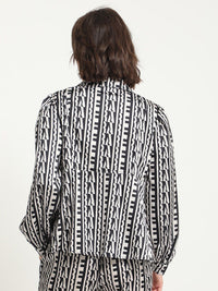 RAREISM Abstract Printed Tie Ups Shirt Style Top