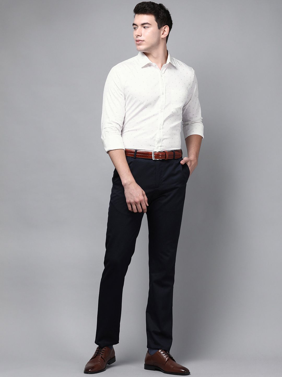 Park Avenue Men Blue Slim Fit Printed Formal Shirt