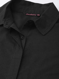 DressBerry Women Boxy Rebellion Utility Crop Shirt