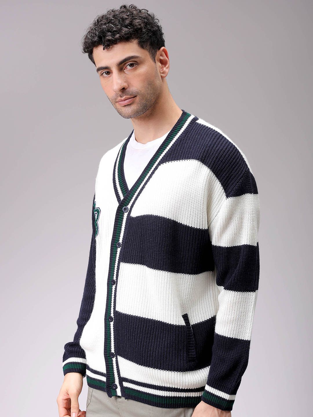 The Indian Garage Co Men Colourblocked Cardigan