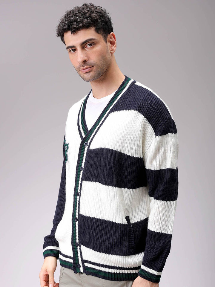 The Indian Garage Co Men Colourblocked Cardigan