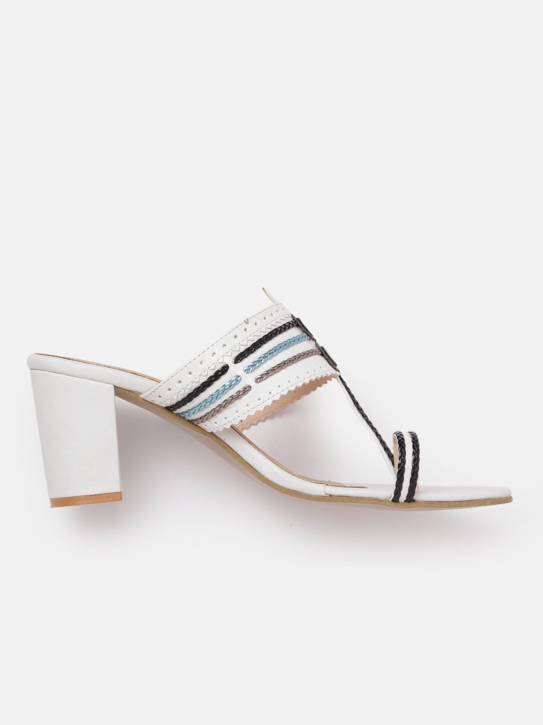 Anouk Woven Striped Ethnic Block Heels