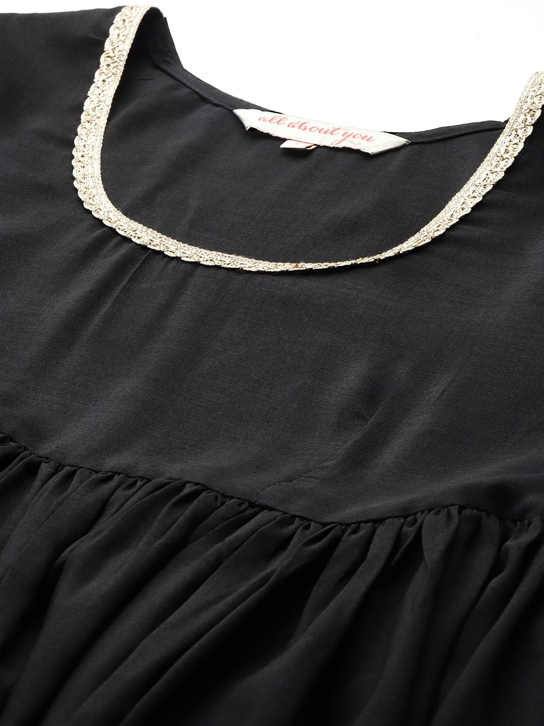 all about you Pleated Anarkali Kurta with Trousers & Dupatta