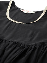 all about you Pleated Anarkali Kurta with Trousers & Dupatta