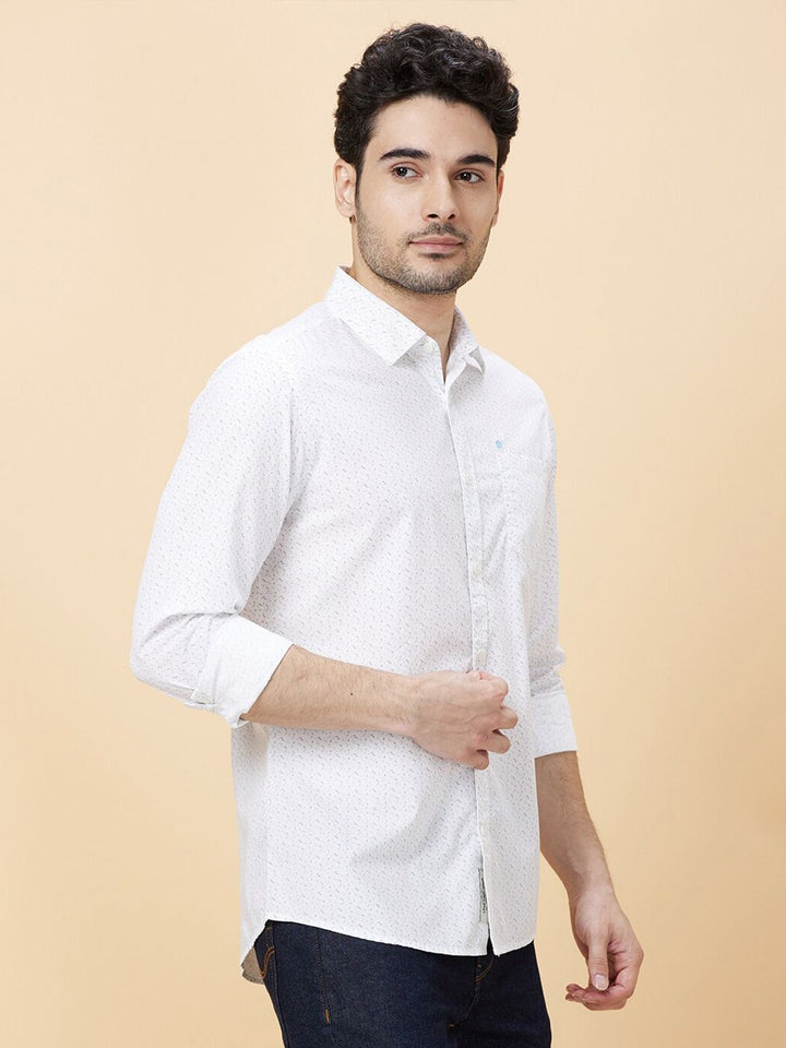 Being Human Micro Ditsy Printed Cotton Slim Fit Casual Shirt