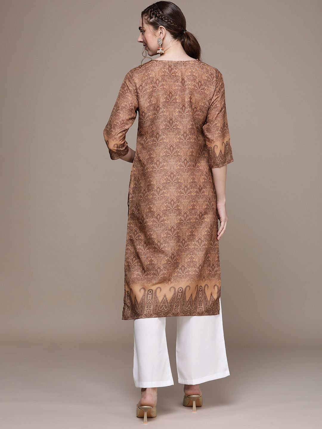 Anouk Paisley Printed Kurta With Palazzos