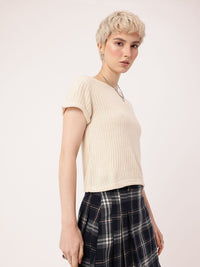 DressBerry Knitted Self Striped Top