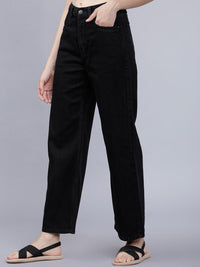 Tokyo Talkies Women Black Flared Mid-Rise Clean Look Jeans