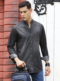 Thomas Scott Men Solid Cotton Smart Slim Fit Opaque Casual Shirt