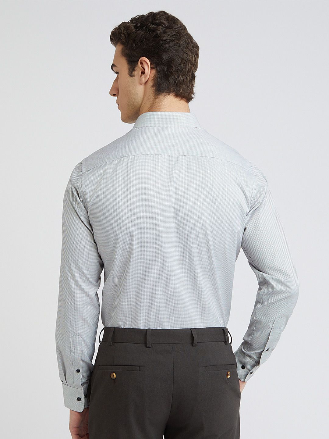 Park Avenue Self Design Slim Fit Textured Formal Shirt
