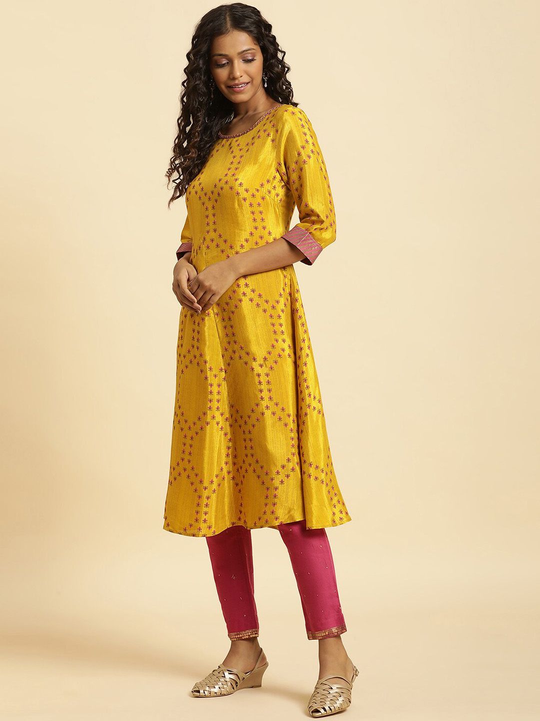 W Ethnic Motifs Printed Anarkali Kurta