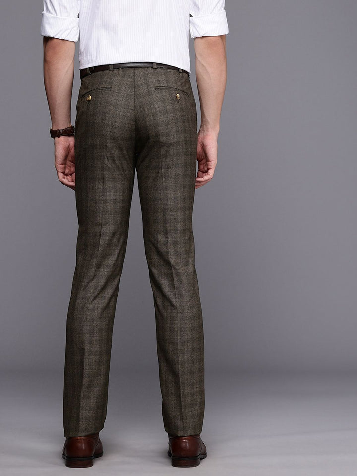 Raymond Men Checked Slim Fit Formal Trousers