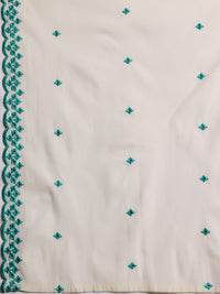 Libas Floral Embroidered Empire Thread Work Pure Cotton Kurta With Trousers & Dupatta