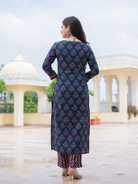 KALINI Floral Printed Straight Kurta With Trousers & Dupatta