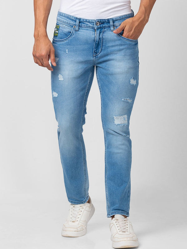 SPYKAR Men Kano Slim Fit Low Distress Heavy Fade Cotton Jeans