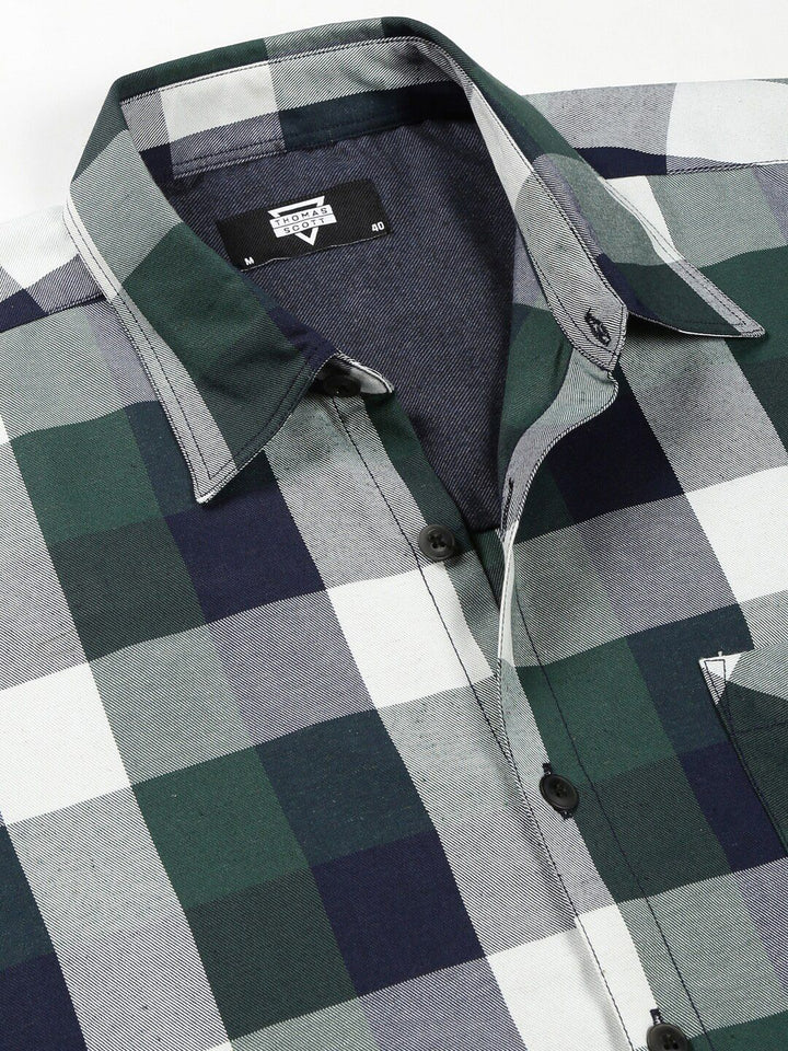 Thomas Scott Classic Tartan Checks Opaque Checked Cotton Casual Shirt