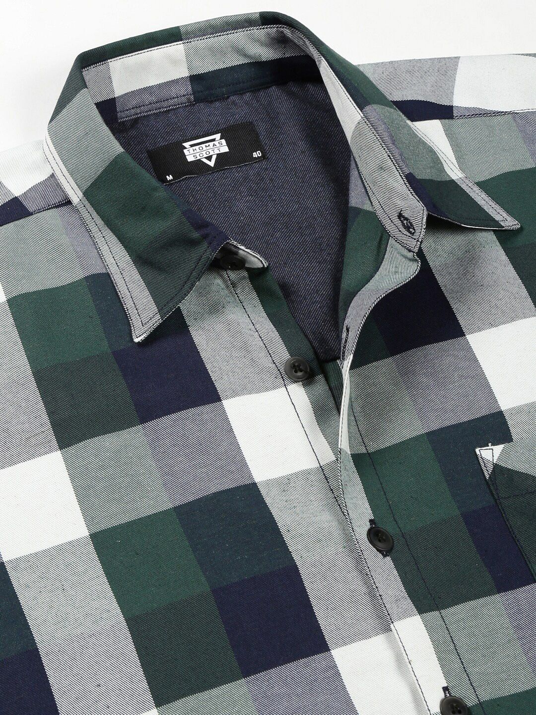 Thomas Scott Classic Tartan Checks Opaque Checked Cotton Casual Shirt