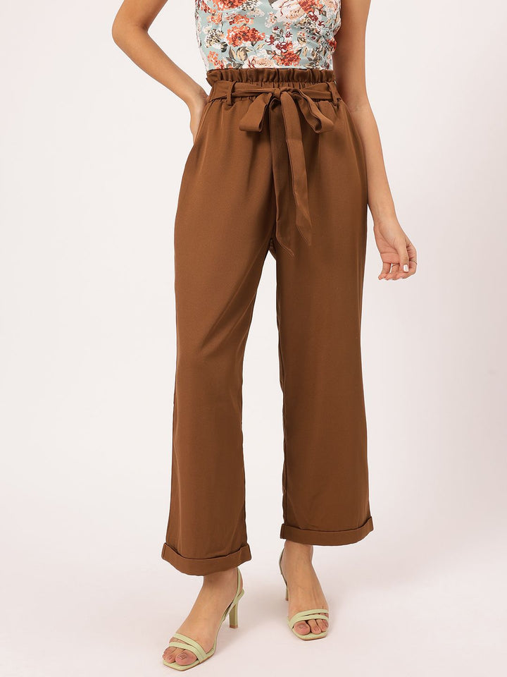 DressBerry Women Urban Heritage Tie-Up Formal Trousers