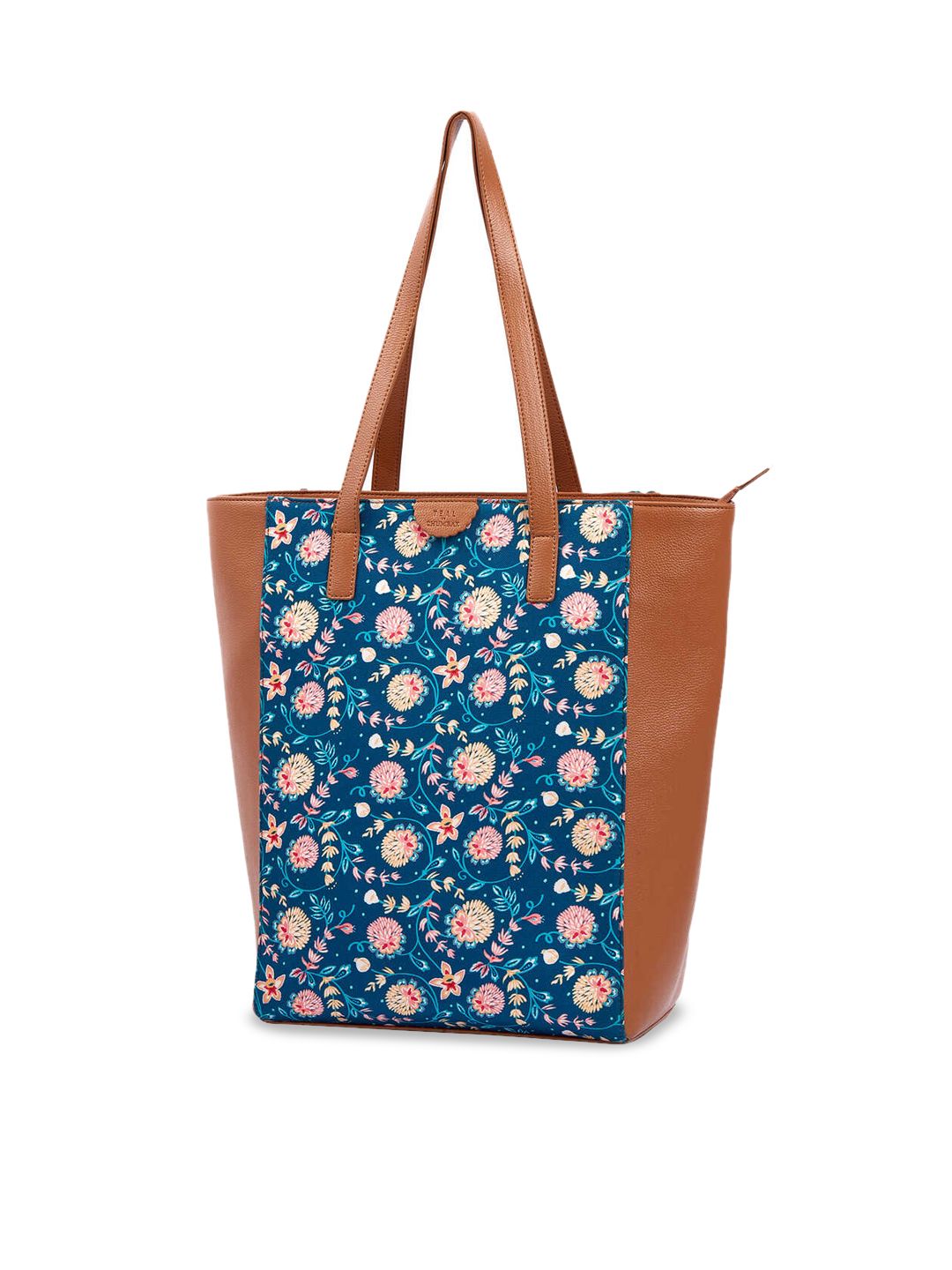 TEAL BY CHUMBAK Floral Printed Tote Bag
