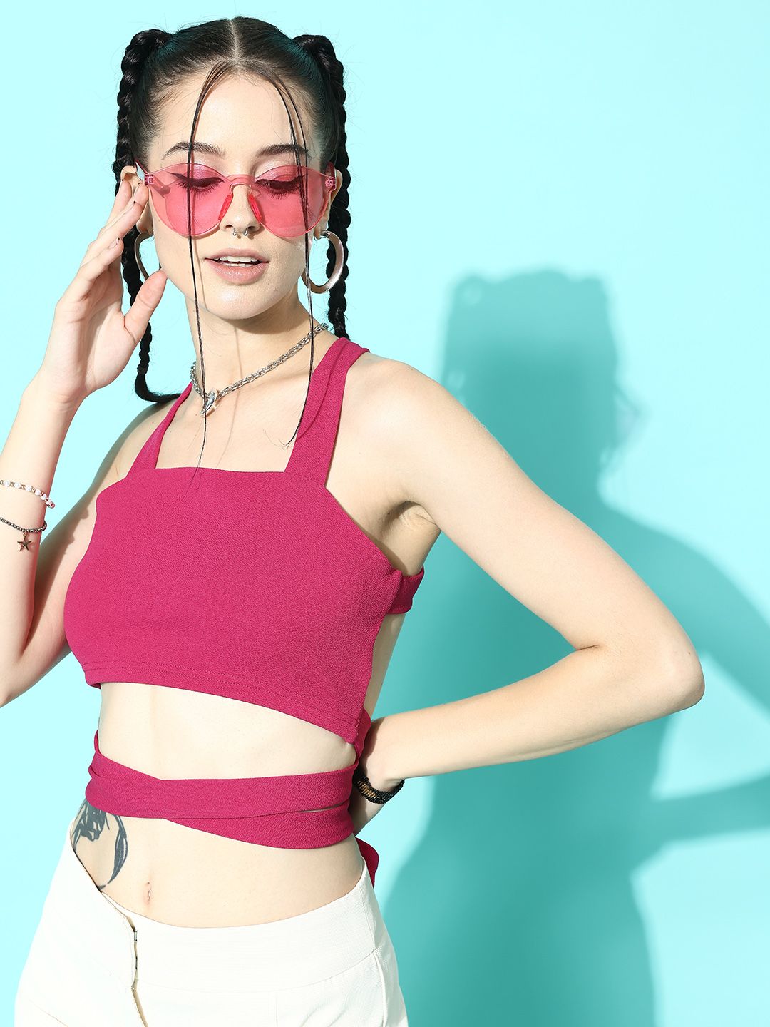Berrylush Styled Back Crop Top