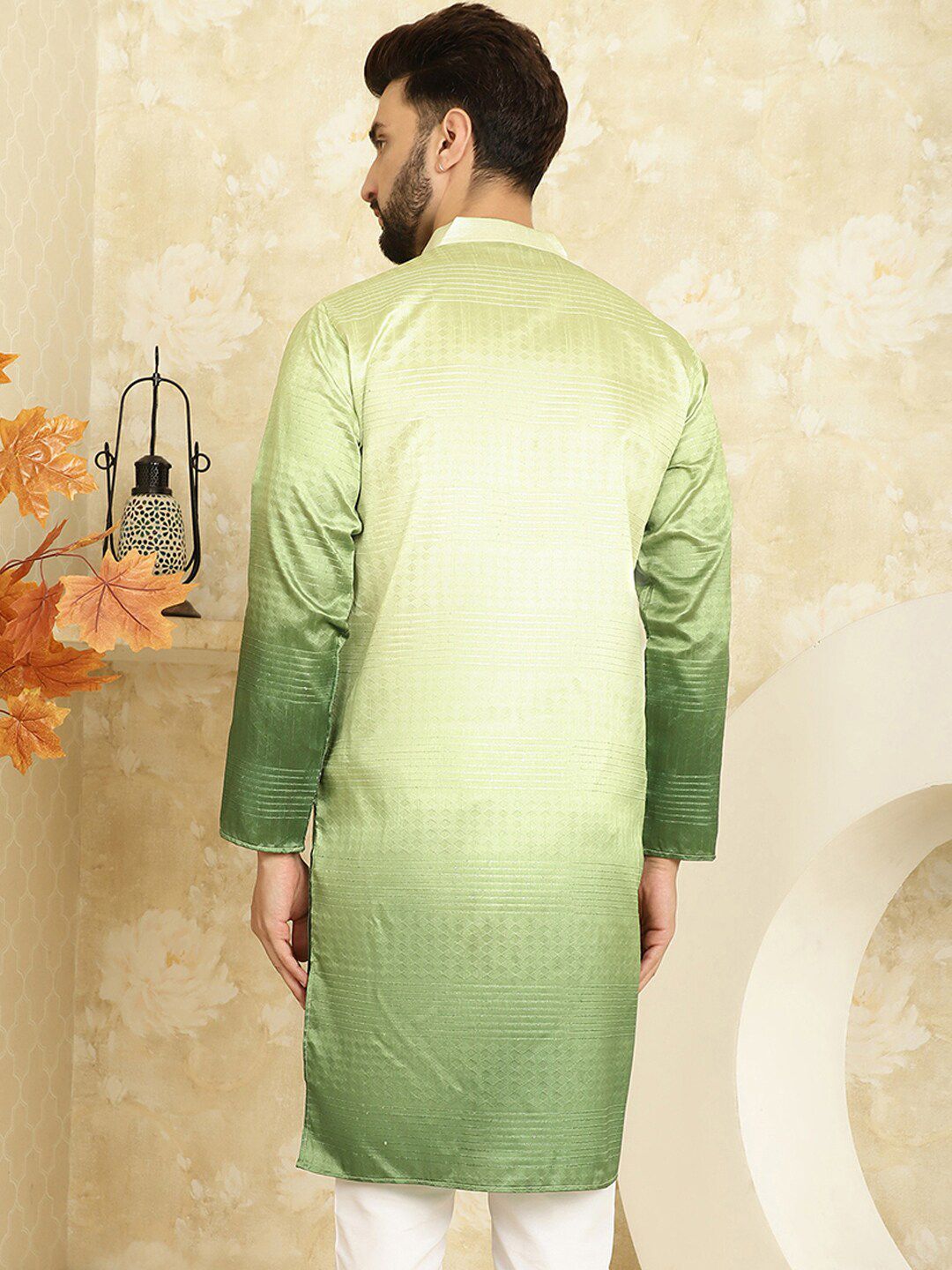 SOJANYA Ethnic Woven Design Cotton Silk Straight Kurta