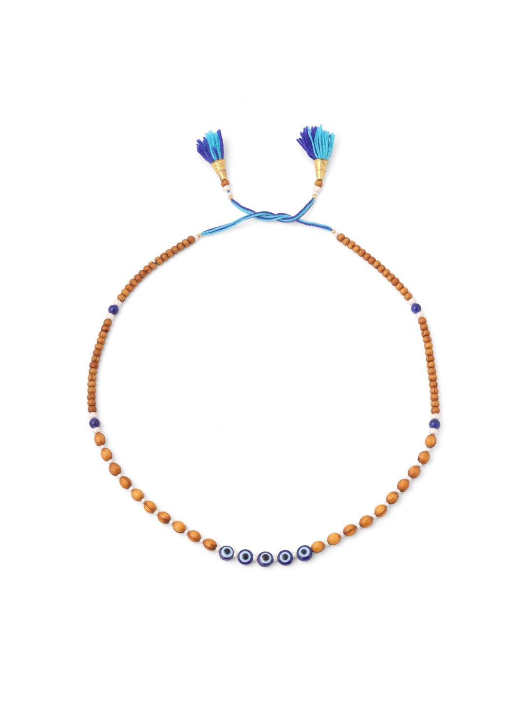 NVR Unisex Evil Eye Multicolor Thread Rakhi Dengan Roli Chawal