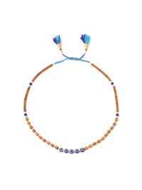 NVR Unisex Evil Eye Multicolor Thread Rakhi Dengan Roli Chawal