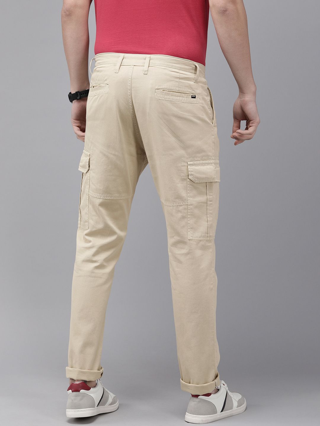 SPYKAR Men Regular Fit Pure Cotton Cargos Style Chinos