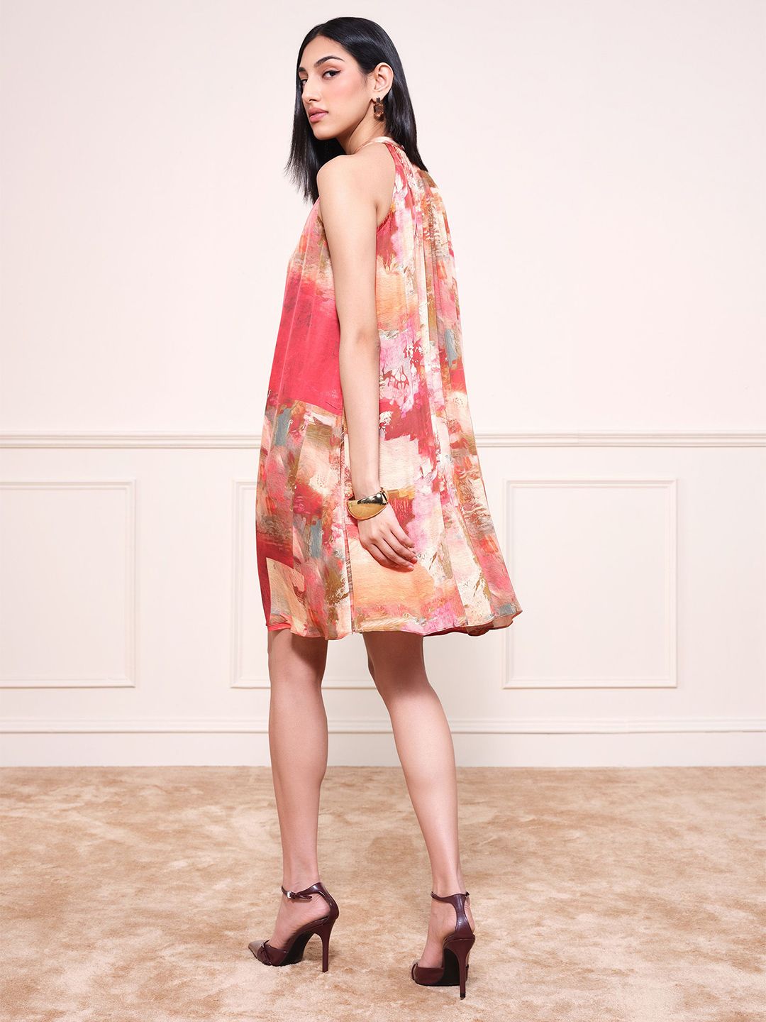 AND Women Tie and Dye Printed A-Line Dress