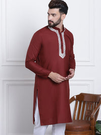 SOJANYA Mandarin Collar Cotton Kurta