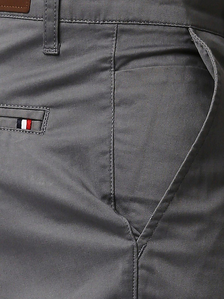 Thomas Scott Men Grey Slim Fit Easy Wash RegularChinos Trousers