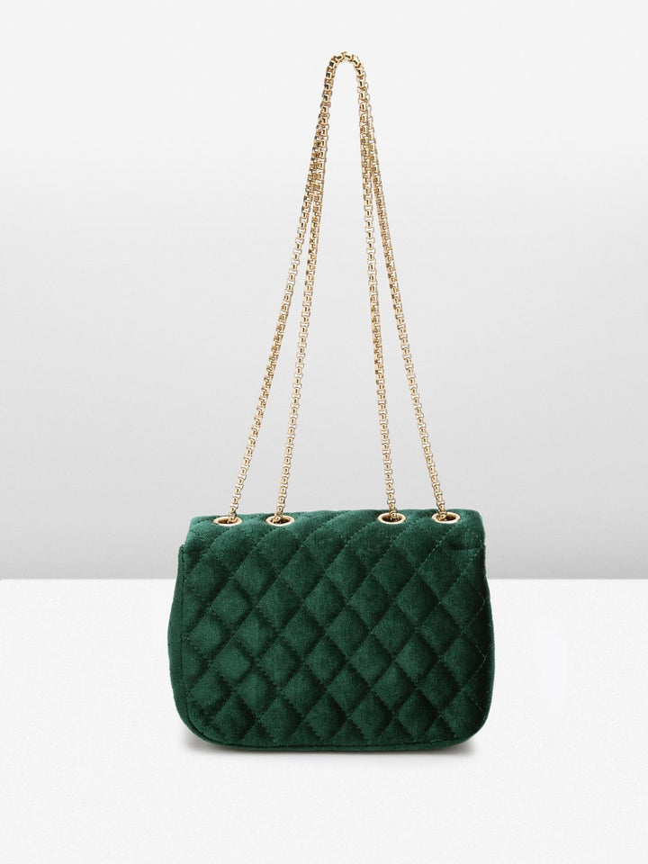 Lino Perros Women Checked Structured Sling Bag with Quilted DEtail
