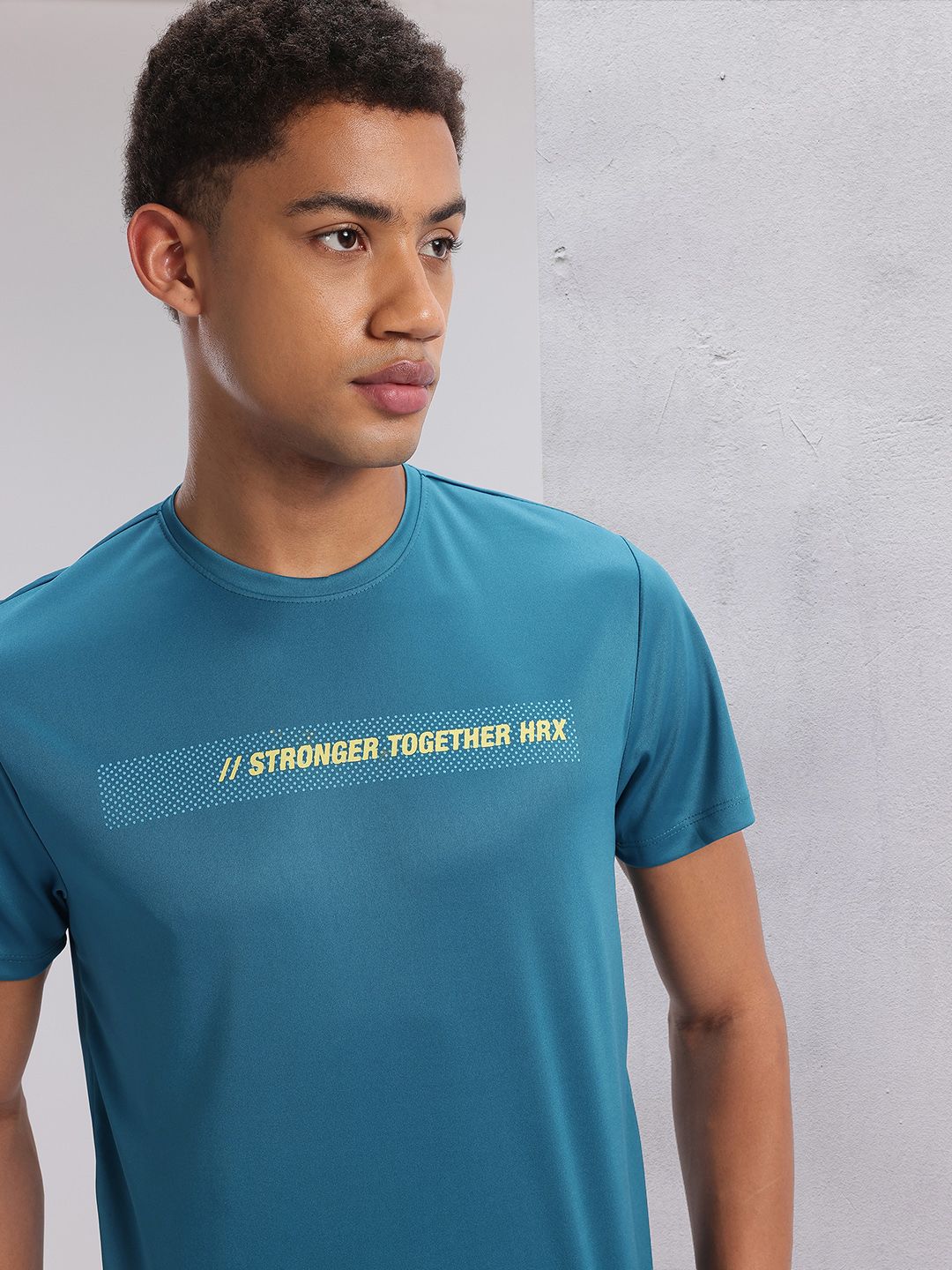 HRX by Hrithik Roshan Twin Collection Typography Printed Training  T-shirt