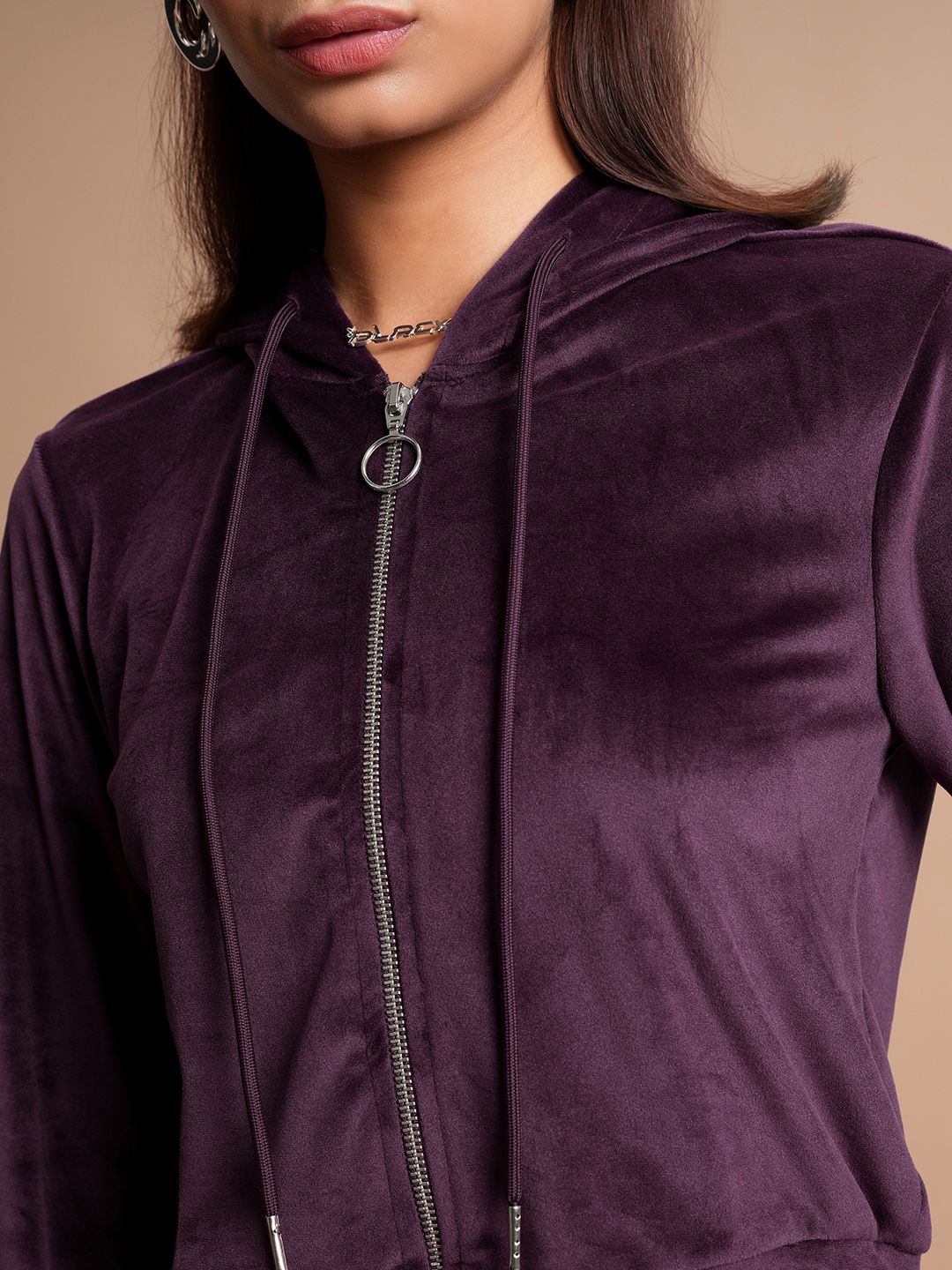 Tokyo Talkies Crop Hooded Sweatshirt with Wide Leg Cargo Pants