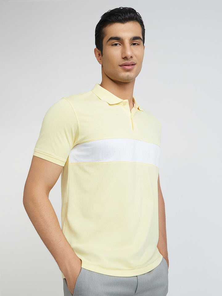 Park Avenue Cotton Rich Striped Polo Collar Slim Fit T-shirt