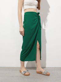 DressBerry Easy Breezy Vibes Bow Down Wrap Midi Skirt