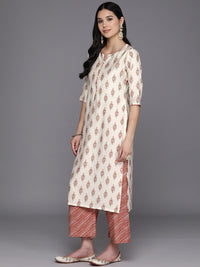 Libas Floral Printed Sweetheart Neck Kurta With Palazzos & Dupatta