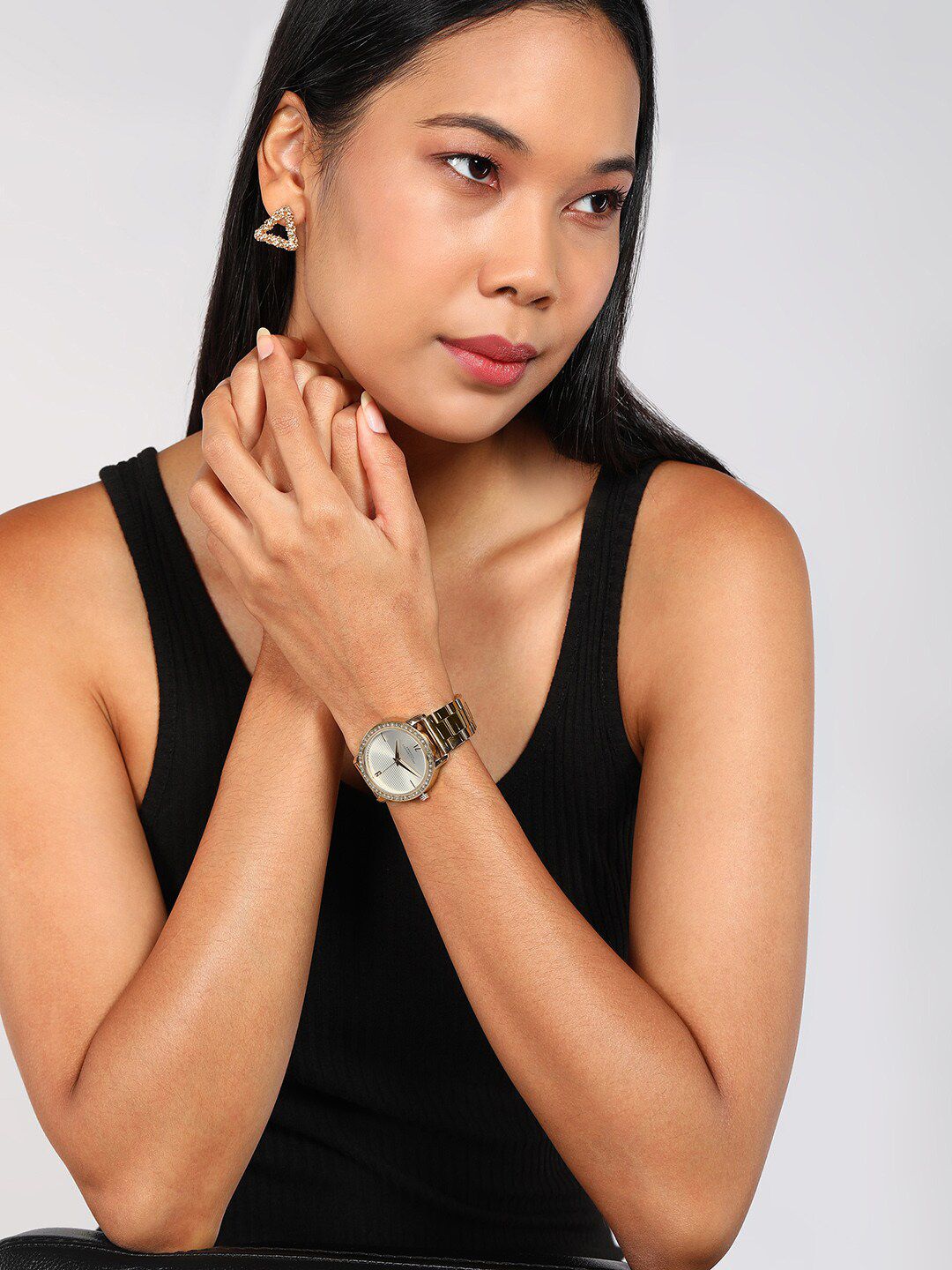 French Connection Women Stainless Steel Bracelet Style Straps Analogue Watch FCN054A