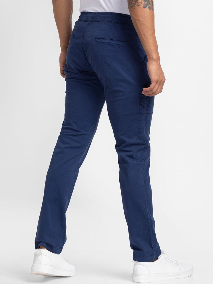 SPYKAR Men Blue Slim Fit Cargos Trousers