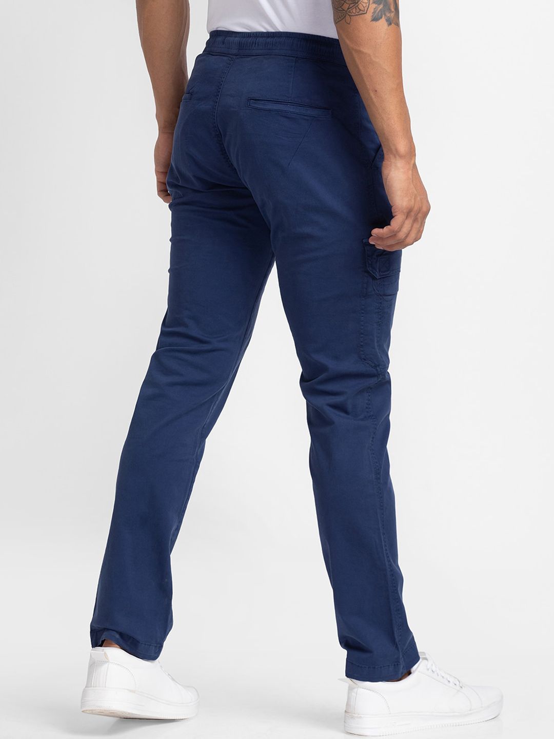 SPYKAR Men Blue Slim Fit Cargos Trousers