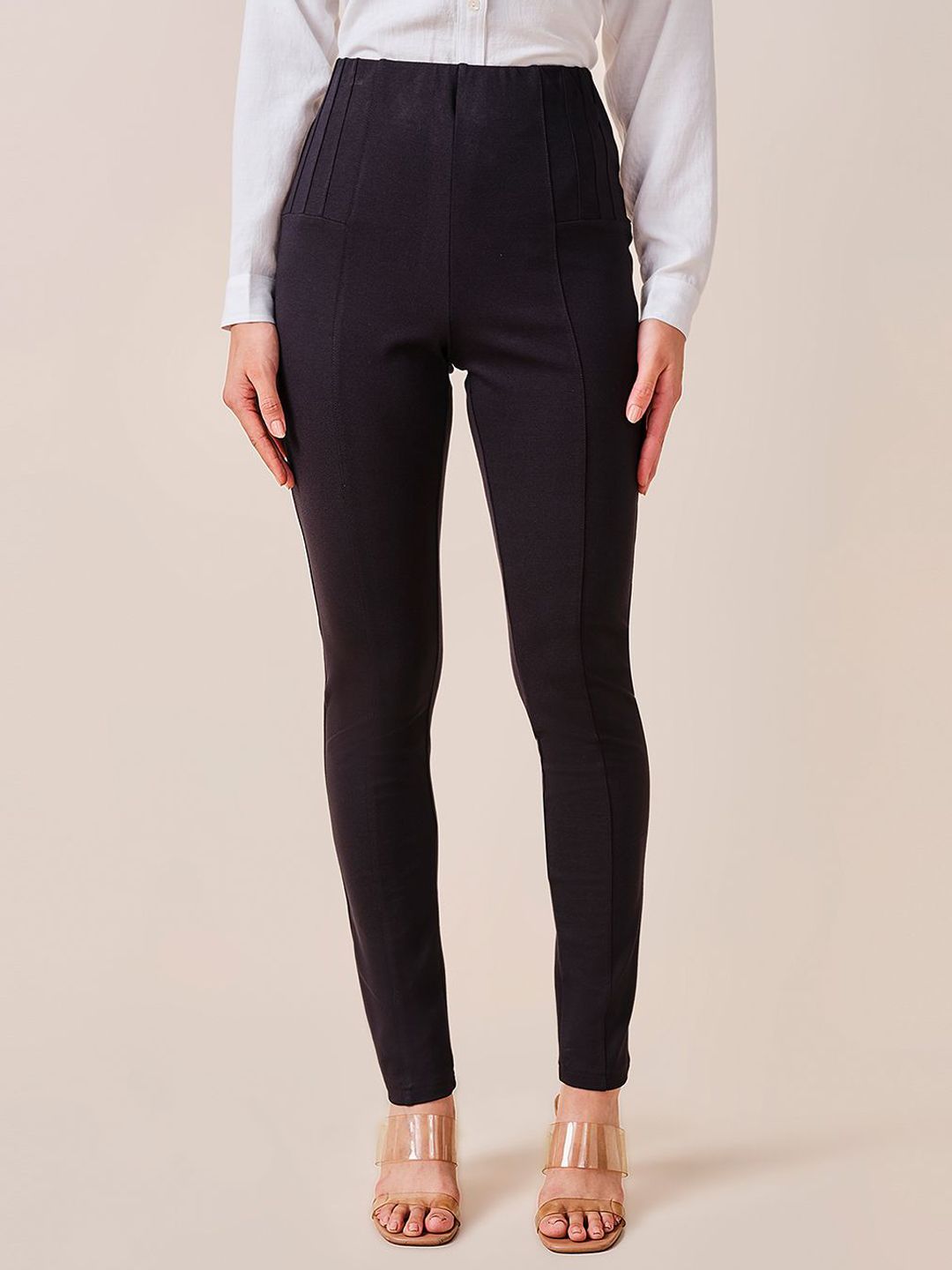 AND Women Slim Fit Pleated Trousers