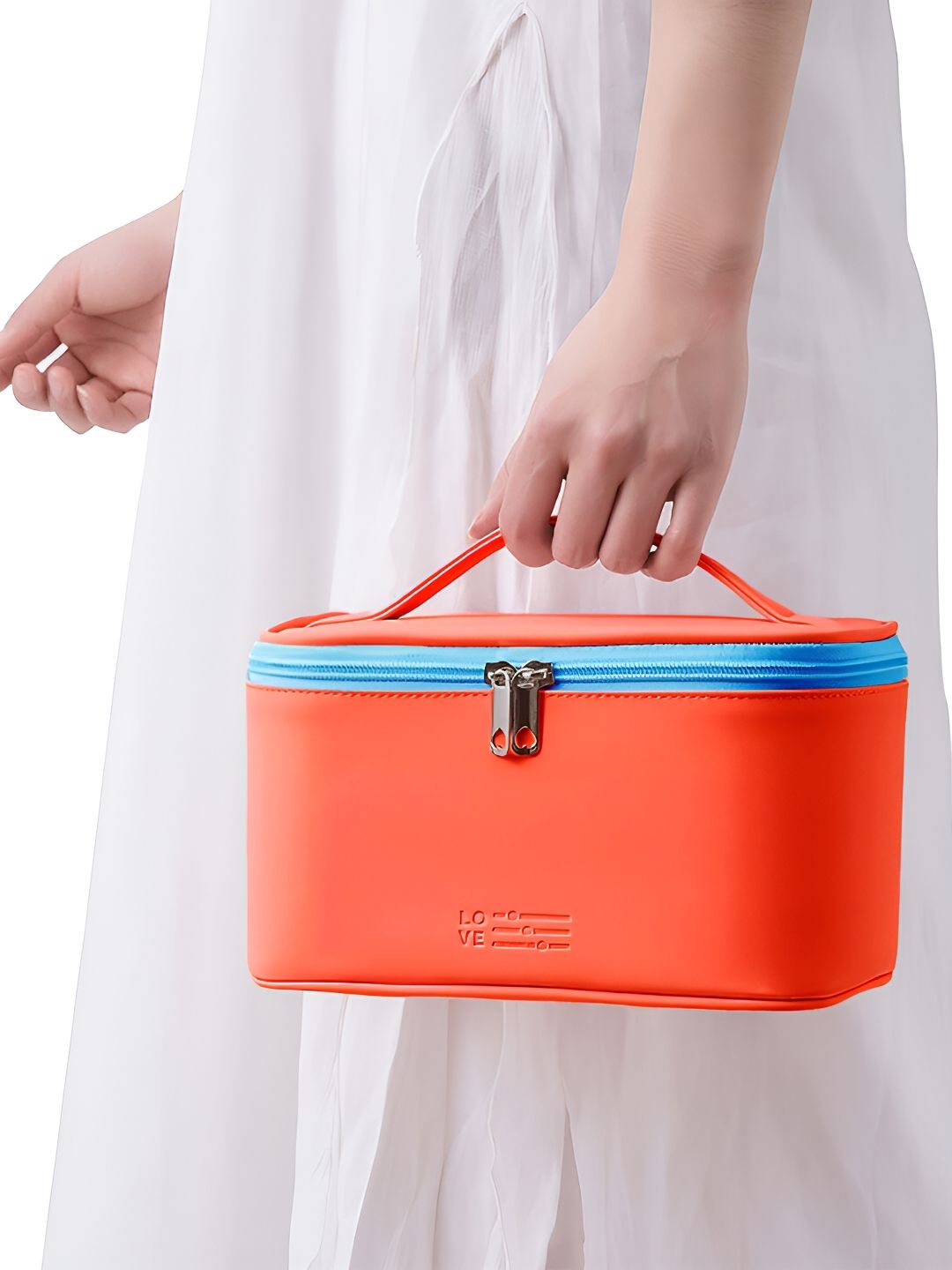 Cortina Orange Water Resistant Makeup Organiser