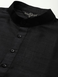 SOJANYA Men Solid Kurta with Churidar & Mirror Work Nehru Jacket