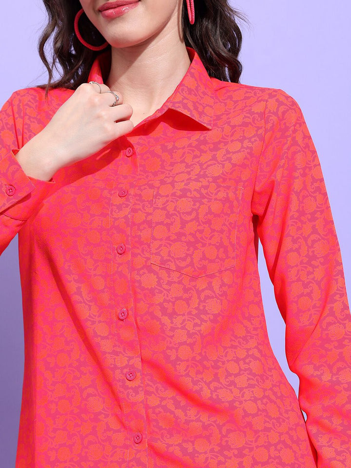Tokyo Talkies Floral Printed Regular Fit Opaque Casual Shirt
