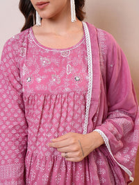 Vishudh Ethnic Motifs Print Maxi Midi Dress