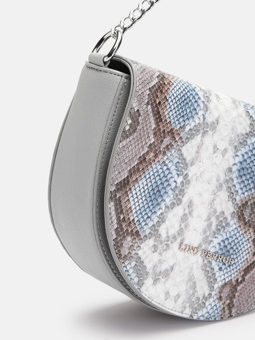 Lino Perros Snake Skin Textured Structured Shoulder Bag