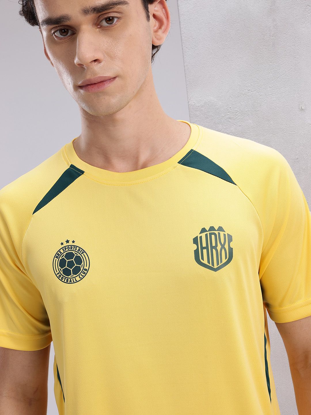HRX by Hrithik Roshan Brand Logo Print Rapid-Dry Football T-shirt